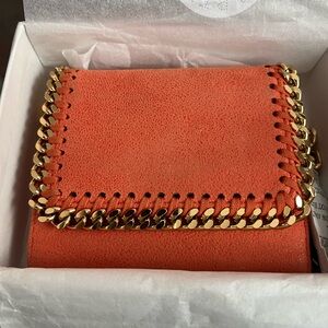 Stella McCartney Falabella Orange flap vegan wallet